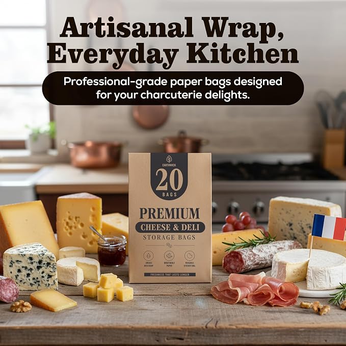 Cheese And Deli Storage 20 Breathable Wax Paper Cheese Storage Bags, Compostable - Image 9