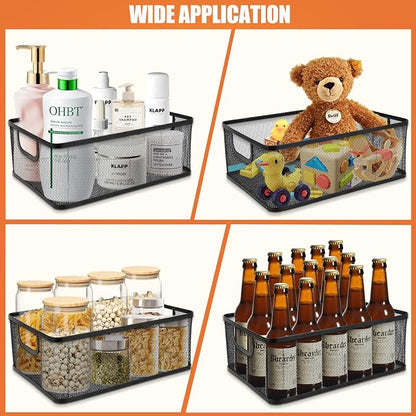 2 Pack EsOffcce Metal Mesh Steel Basket, 2 Size Household Food Sundry Storage - Image 6