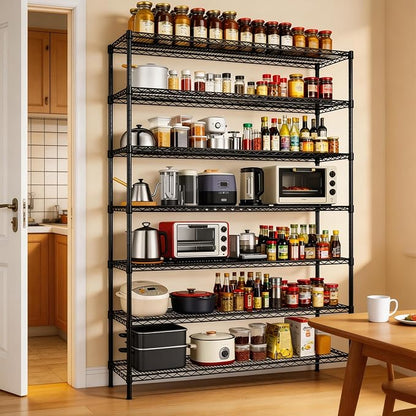 Finnhomy 4200LBS 7-Tier Wire Shelving Unit Adjustable Steel Wire Rack, Pantry - Image 2