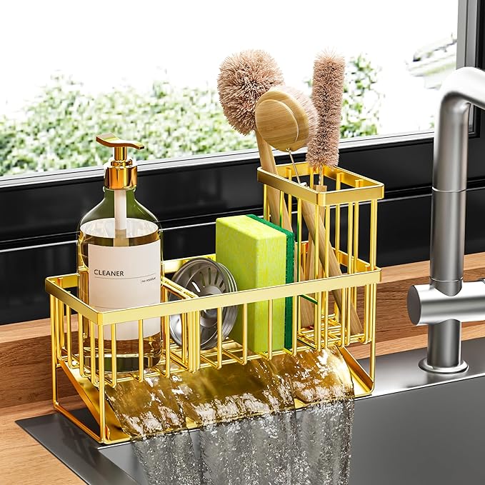 Cisily Gold Kitchen Sink Caddy Organzier by CISILYHOMELIFE