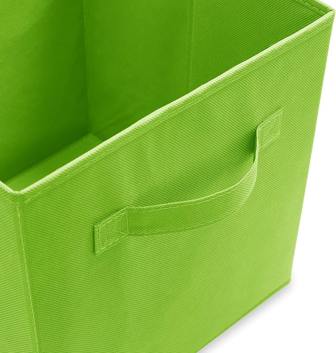Casafield Set of 6 Collapsible Fabric Cube Storage Bins, Lime Green - Image 3