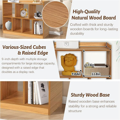 DOUSY- 7 Cube Bookshelf, Open Wooden Bookcase - Image 4