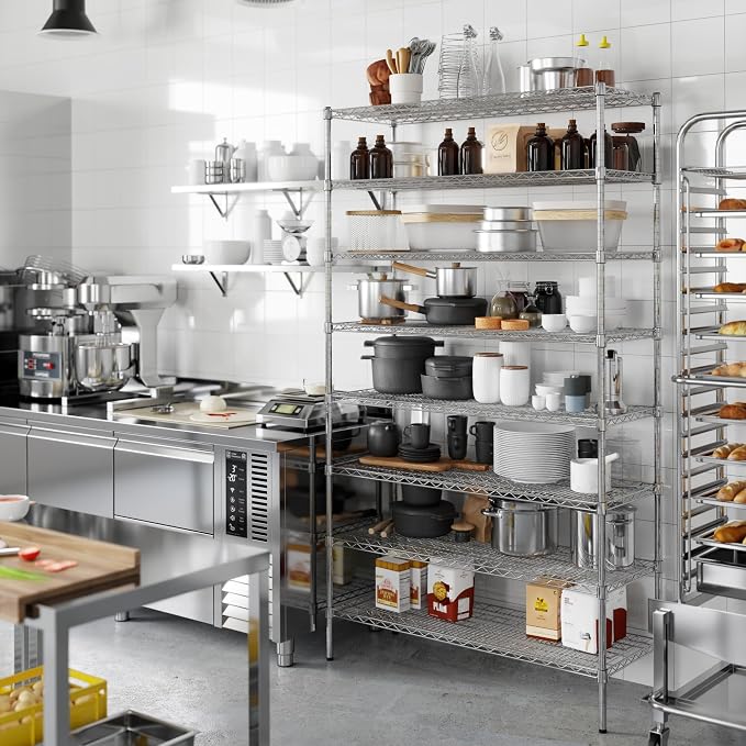 18" Deep x 48" Wide x 86" Height Wire Shelving Kit | 8-Tier | NSF Commercial - Image 2