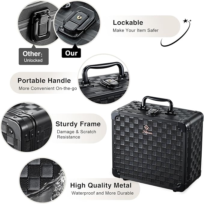 Makeup Case with Magnetic Lighted Mirror 10.15 IN Makeup Organizer Box Travel - Image 4