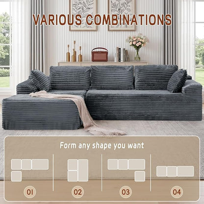 Korser 108" L-Shaped Modular Sectional Sofa - Image 4