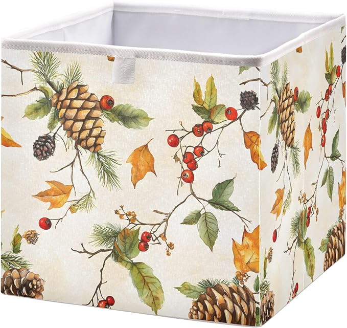 Autumn Leaves Pine Cones Closet Organizers Storage Cubes Storage Bins Shelf by Unknown