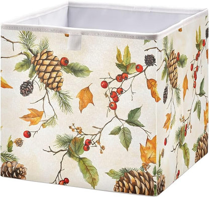 Autumn Leaves Pine Cones Closet Organizers Storage Cubes Storage Bins Shelf by Unknown