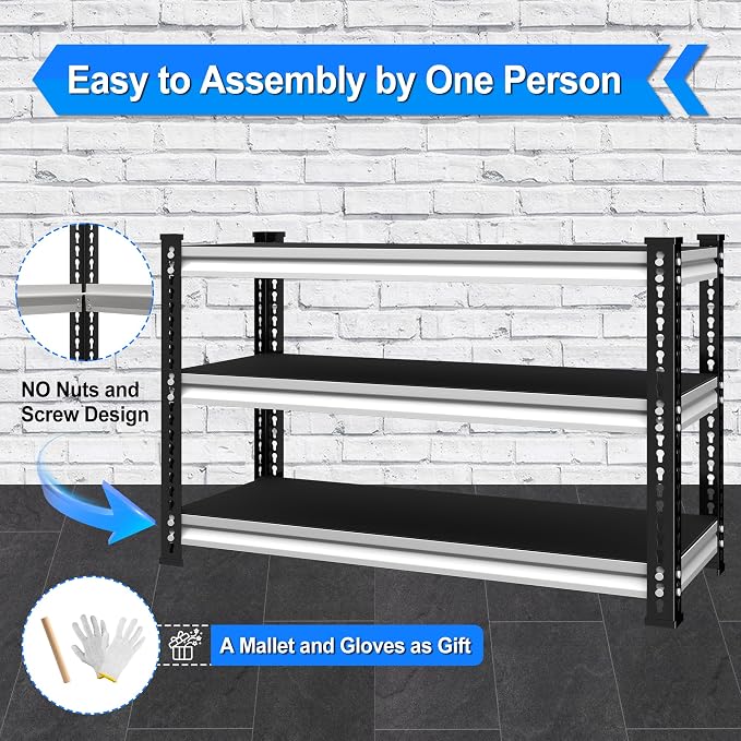 48" W Garage Shelving Heavy Duty, 1500LBS Loads Adjustable Garage Storage - Image 6