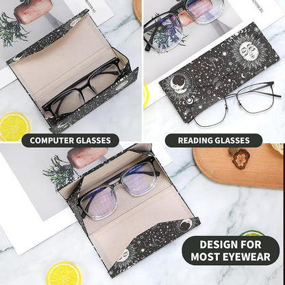 Foldable Glasses Case, Magnetic PU Leahter Sunglasses Case, Cute Hard Shell - Image 2