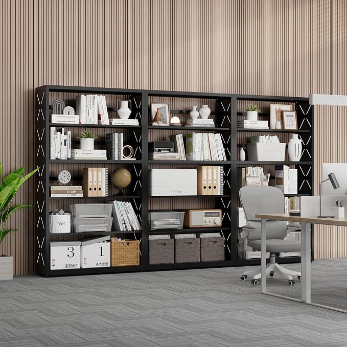 5 Tier Bookcase, Industrial Bookshelf, Home Office Bookcase Shelf Storage - Image 8
