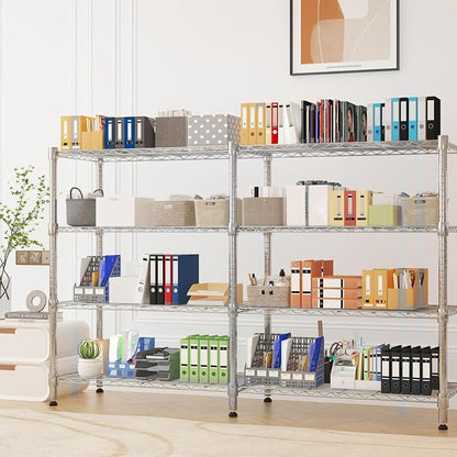 Homdox Heavy Duty Storage Shelves, 4 Tier Wire Shelving Unit, Adjustable Metal - Image 8