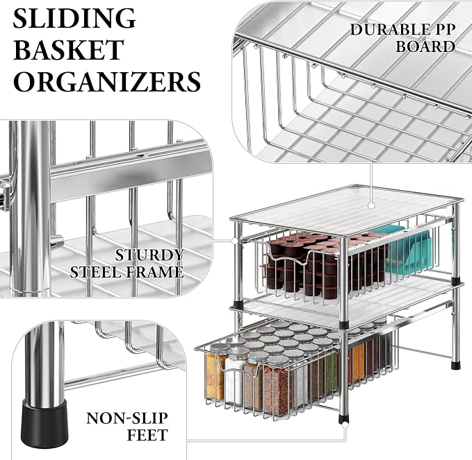 Simple Houseware Stackable Basket Drawer - Image 4