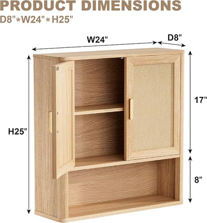 Rattan Bathroom Wall Cabinet - Image 2