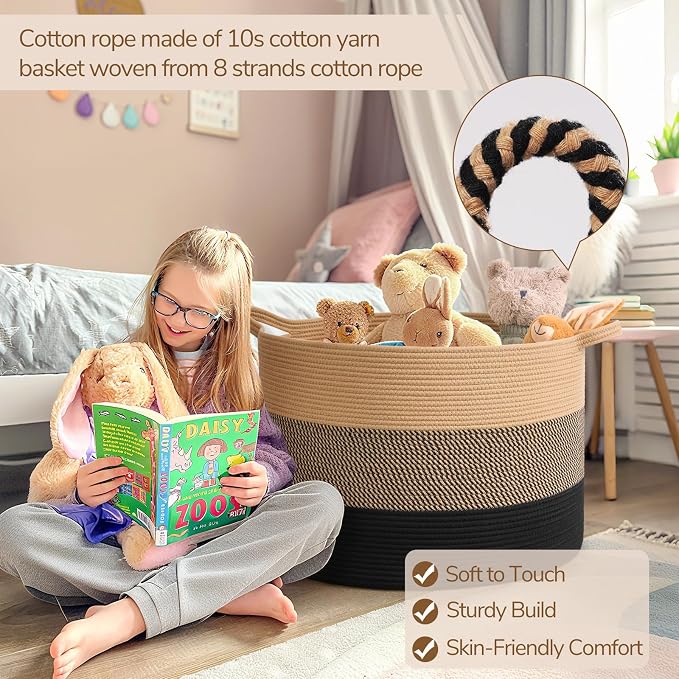 INDRESSME 115L Extra Large Blanket Basket - Image 3