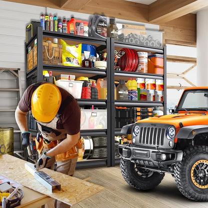 2 Pack Garage Shelving Heavy Duty Storage Shelves 3000LBS Adjustable Garage - Image 2