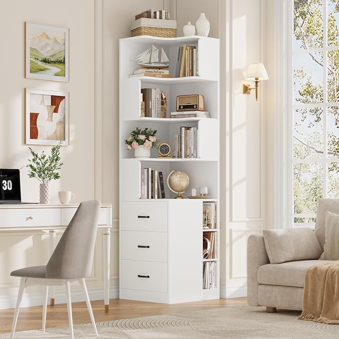 FACBOTALL 76.8” Corner Bookshelf by FACBOTALL