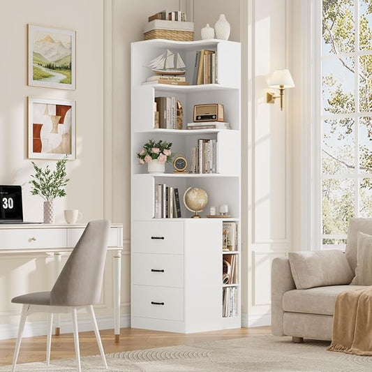 FACBOTALL 76.8” Corner Bookshelf by FACBOTALL