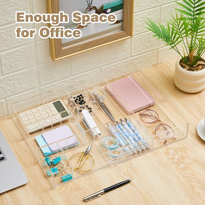 Acrylic Drawer Organizer Clear Desk Drawer Organizer Trays - Image 3