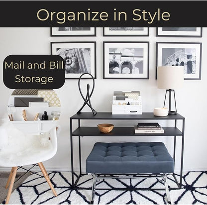 BLU MONACO | White Desktop Organizer - Image 2