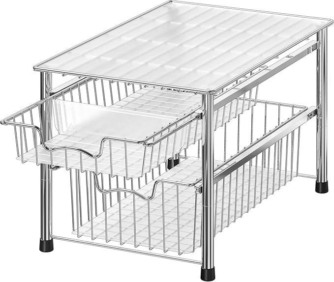 Simple Houseware Stackable 2 Tier Sliding Basket Organizer Drawer by SimpleHouseware