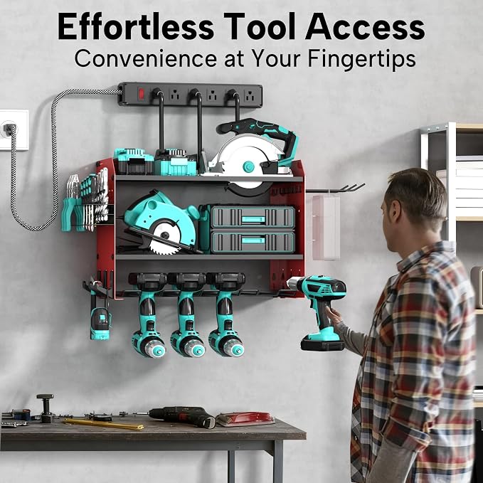 3 Layer Heavy Duty Power Tool Organizer Wall Mount - Image 7
