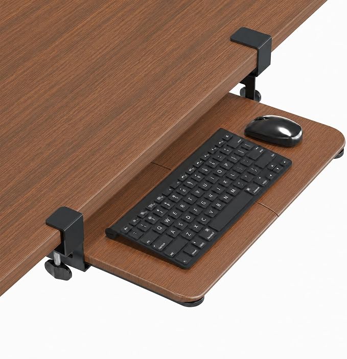 BONTEC KMT01-PJ Under Desk Keyboard Tray, Pull-Out Keyboard & Mouse Platform by BONTEC