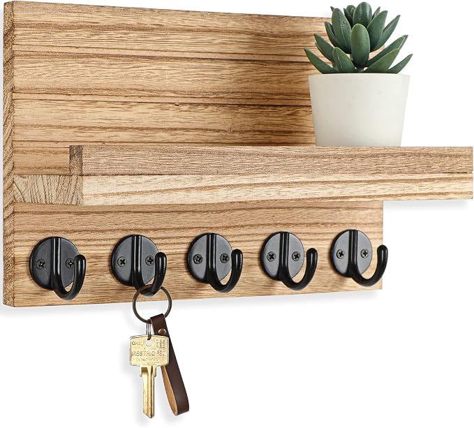 Lwenki Key Holder for Wall, Decorative Key and Mail Holder by Lwenki
