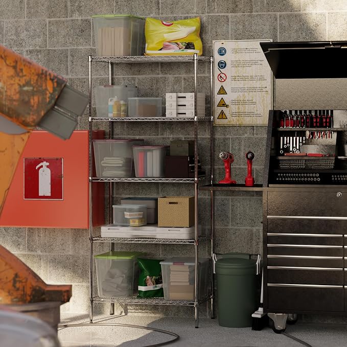 21" Deep x 36" Wide x 86" Height Wire Shelving Kit | 5-Tier | NSF Commercial - Image 2