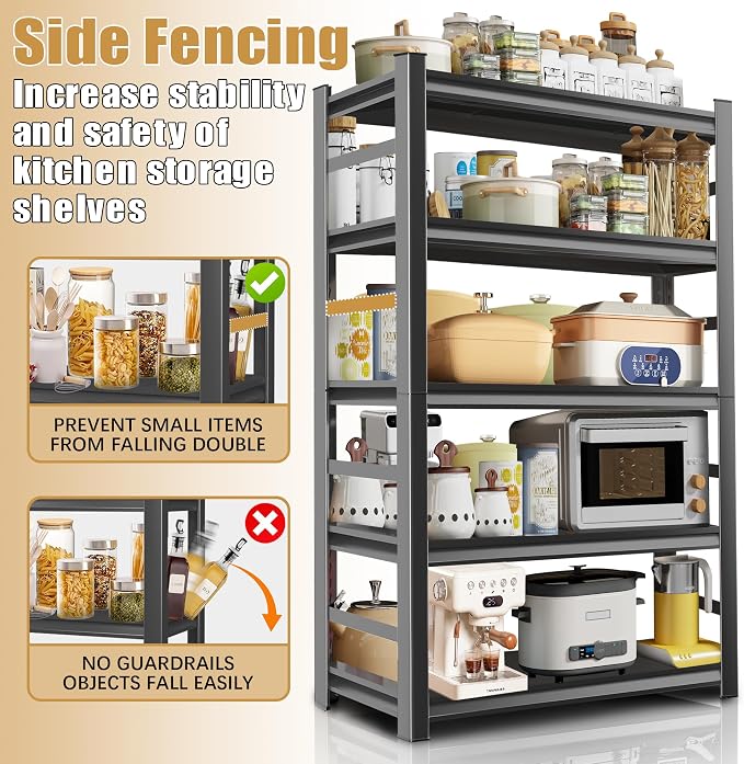 Kitchen Storage Shelves with 2000 LBS Load Capacity, Waterproof and Rustproof - Image 7