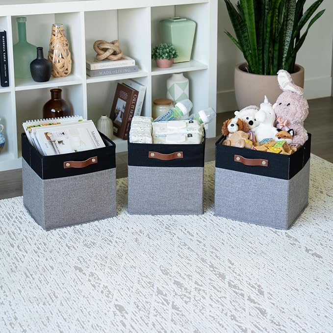 OrganiHaus 12" x 12" x 12" Fabric Storage Bins - Image 4