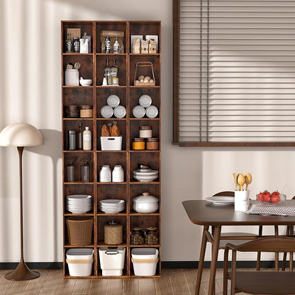 8-Cube Storage Organizer Bookcase, Tall Narrow Bookshelf - Image 2