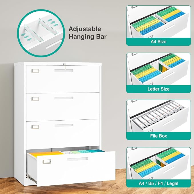 4 Drawer Lateral File Cabinet - Image 6