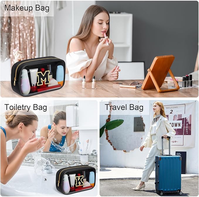 YOOLIFE Initial Make Up Bag Travel Toiletry Bag - Image 4