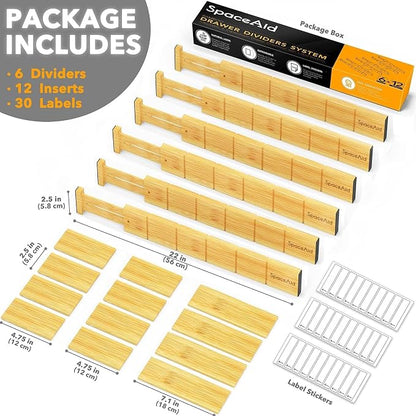 SpaceAid Bamboo Drawer Dividers - Image 4