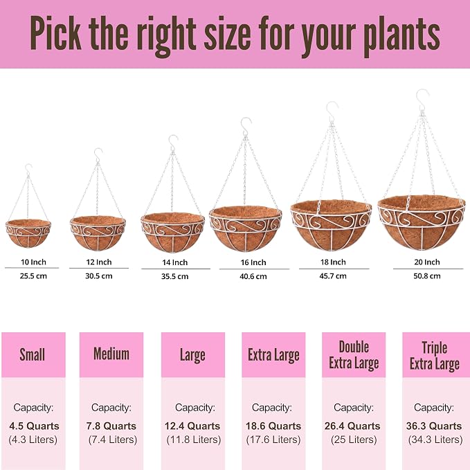 LaLaGreen Hanging Planter for Outdoor Plants White Hanging Baskets - Image 3