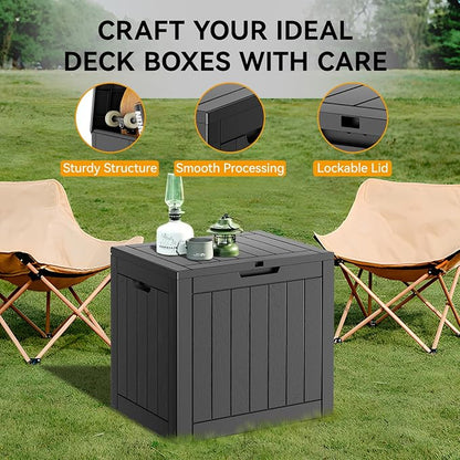 KAMABOKO 32 Gallon Outdoor Storage Box 2 Pack All-Weather Deck Box - Image 3