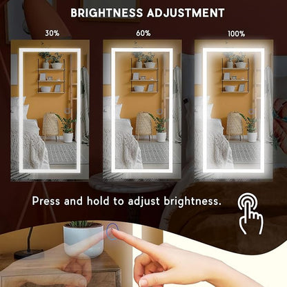 LAVIEVERT Jewelry Armoire with LED Lighted Mirror, Wall/Door Mounted Frameless - Image 4