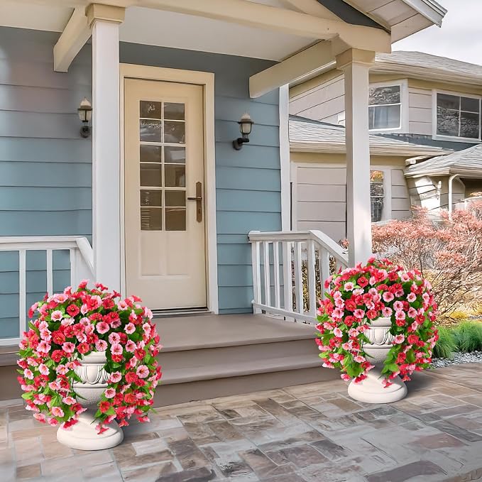 INQCMY Artificial Flowers for Outdoor Spring Summer Decoration Faux Silk - Image 5