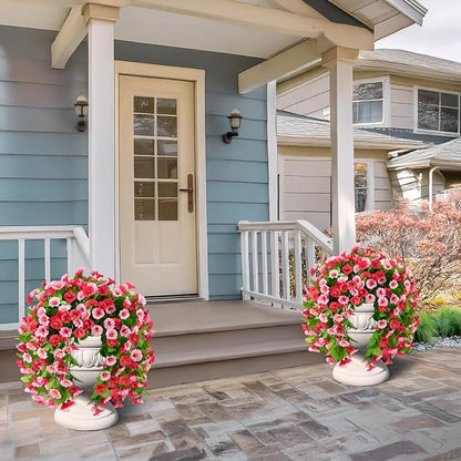 INQCMY Artificial Flowers for Outdoor Spring Summer Decoration Faux Silk - Image 5