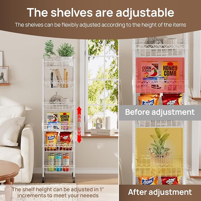 6 Shelves Storage Shelf Wire Closet Bathroom Organizers Metal Pantry Kitchen - Image 4
