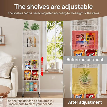 6 Shelves Storage Shelf Wire Closet Bathroom Organizers Metal Pantry Kitchen - Image 4