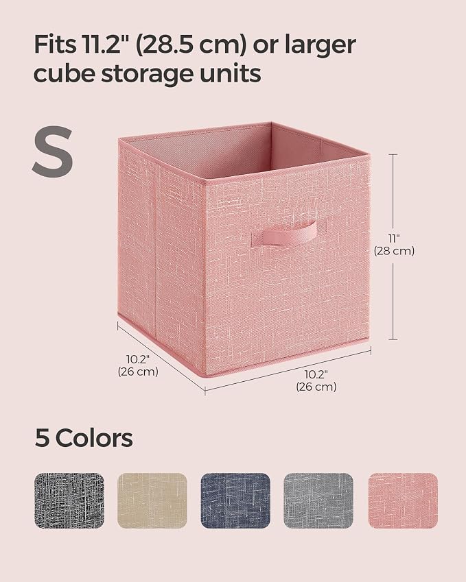 SONGMICS Storage Cubes, 10.2 x 10.2 x 11 Inches Non-Woven Fabric Bins - Image 5