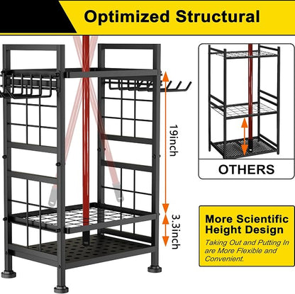 3 Tier Garden Tool Organizer, Garage Storage and Organization, Metal Yard Tools - Image 7