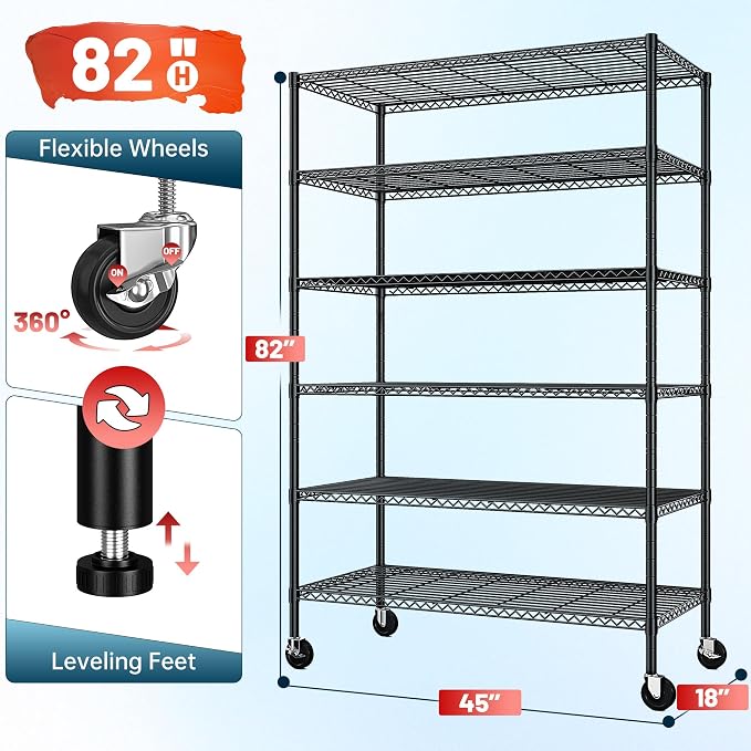 82" H X45 W X18 D Storage Shelves - Image 3