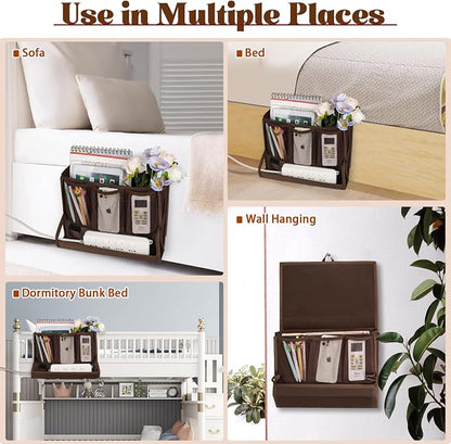 Bedside Storage Organizer with Power Strip Holder and Adjustable Straps Bed - Image 6