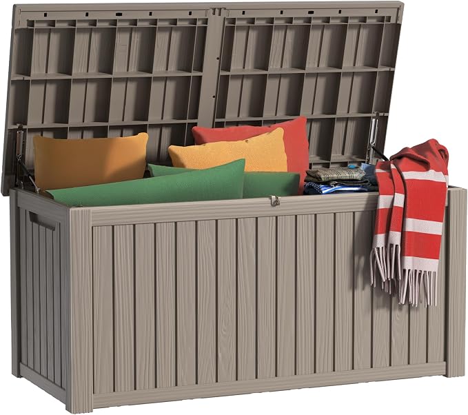 200 Gallon Outdoor Deck Box, Storage Lockable Waterproof Patio Furniture by MAIUSCOLI