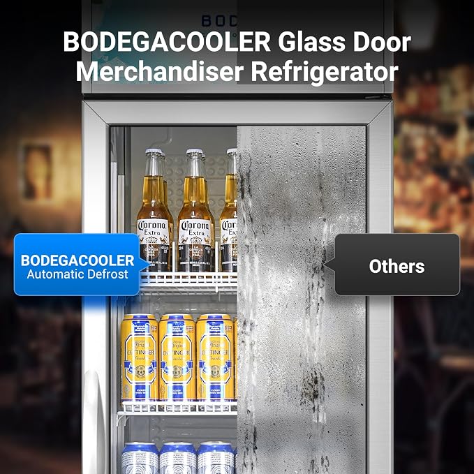 BODEGACOOLER Commercial Merchandiser Refrigerator, 9 Cu.Ft Glass Door Beverage - Image 7