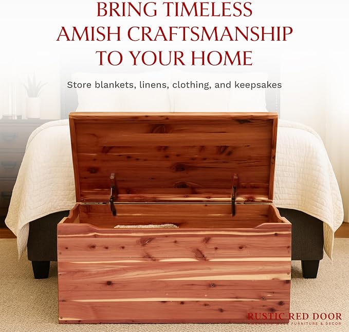 Amish Made Wooden Storage Chest Trunk Box - Image 4
