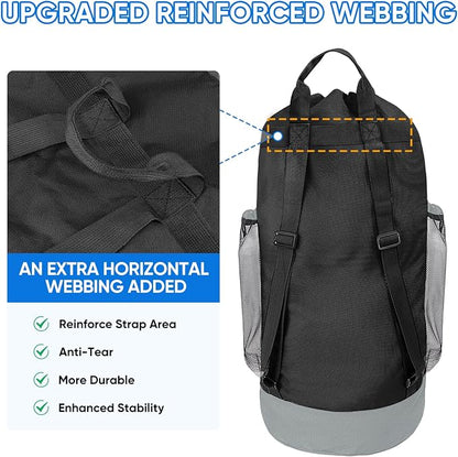 BALEINE 120L Laundry Bag Backpack, 900D Oxford Fabric Large Travel Laundry Bags - Image 4