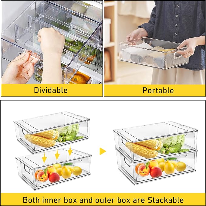 4 Pack Refrigerator Organizer Bins - Image 3